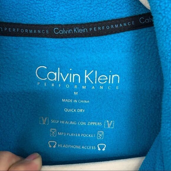 Calvin Klein Blue Performance Zip Fleece Sz M N3 - Picture 4 of 8